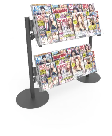 Click Here To Enlarge This Photo Of Bartuf Queue Management Magazine Shelf - 400mm &lpar;2 Tier&rpar;