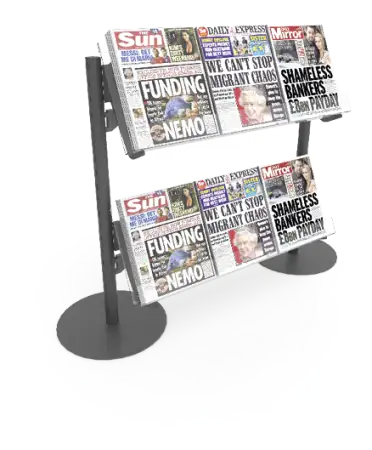 Click Here To Enlarge This Photo Of Bartuf Queue Management Newspaper Shelves